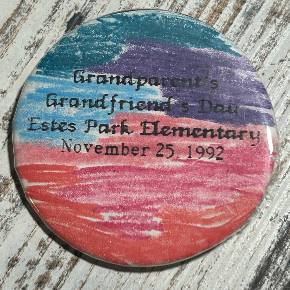 Vintage Event Button - Multicolor Grandparent's Day 1992